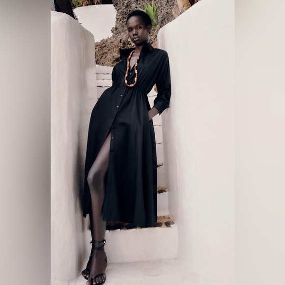 Zara Poplin Shirt Dress - Picture 1 of 2